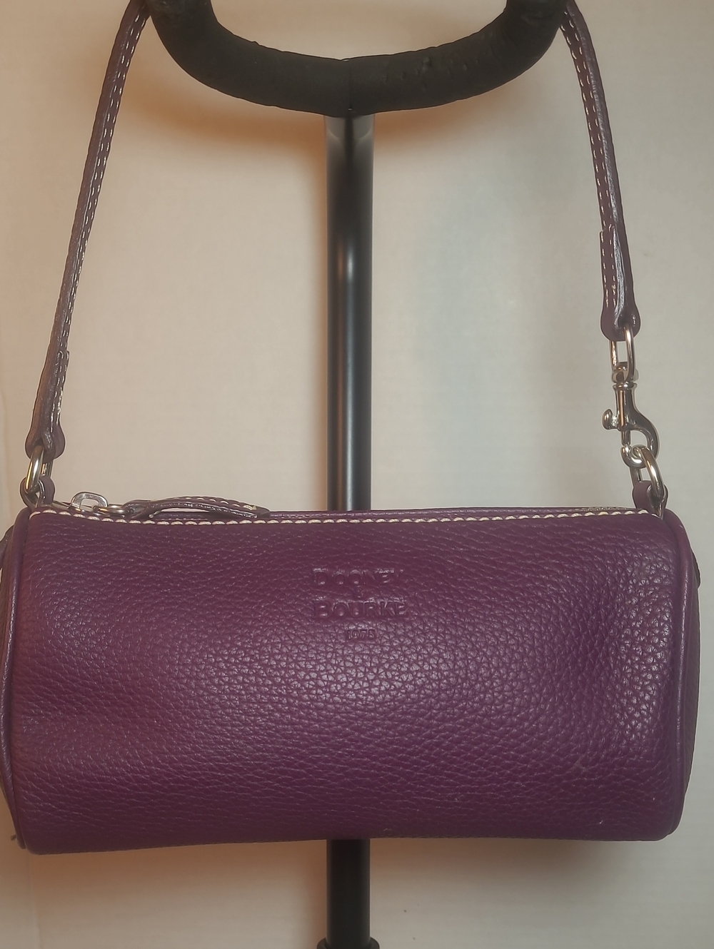 Dooney & Bourke Purple Pebble Leather Barrel Crossbody